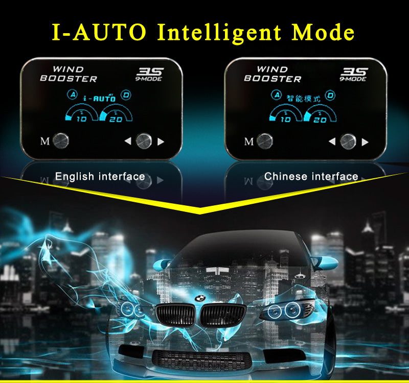 WINDBOOSTER 3S OBD Acceleration Performance Throttle Controller & Pedal Remap - Utilising Chip Tuning / Electronic Engine Tuning - Econ / Sport / Sport+ / Race Modes - OLED Display