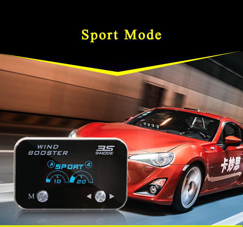 WINDBOOSTER 3S OBD Acceleration Performance Throttle Controller & Pedal Remap - Utilising Chip Tuning / Electronic Engine Tuning - Econ / Sport / Sport+ / Race Modes - OLED Display