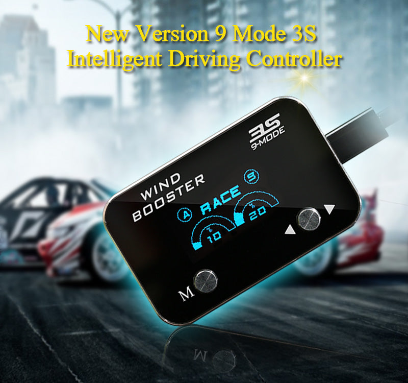 WINDBOOSTER 3S OBD Acceleration Performance Throttle Controller & Pedal Remap - Utilising Chip Tuning / Electronic Engine Tuning - Econ / Sport / Sport+ / Race Modes - OLED Display