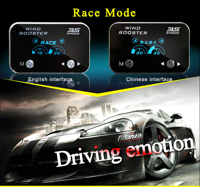 WINDBOOSTER 3S OBD Acceleration Performance Throttle Controller & Pedal Remap - Utilising Chip Tuning / Electronic Engine Tuning - Econ / Sport / Sport+ / Race Modes - OLED Display