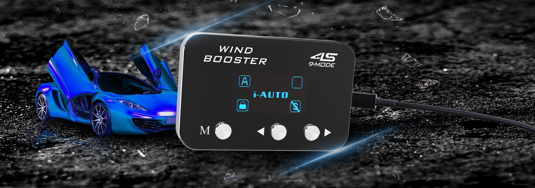 WINDBOOSTER 4S OBD Acceleration Performance Throttle Controller & Pedal Remap - Utilising Chip Tuning / Electronic Engine Tuning - Econ / Sport / Sport+ / Race Modes - OLED Display