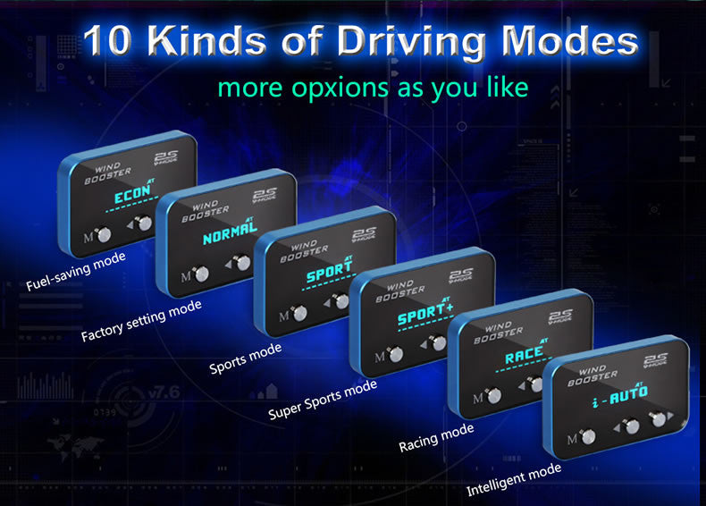 WINDBOOSTER 2S OBD Acceleration Performance Throttle Controller & Pedal Remap - Utilising Chip Tuning / Electronic Engine Tuning - Econ / Sport / Sport+ / Race Modes - OLED Display