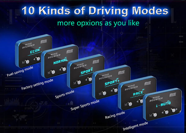 WINDBOOSTER 2S OBD Acceleration Performance Throttle Controller & Pedal Remap - Utilising Chip Tuning / Electronic Engine Tuning - Econ / Sport / Sport+ / Race Modes - OLED Display