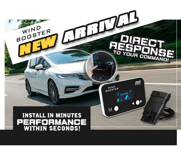 WINDBOOSTER 3S OBD Acceleration Performance Throttle Controller & Pedal Remap - Utilising Chip Tuning / Electronic Engine Tuning - Econ / Sport / Sport+ / Race Modes - OLED Display