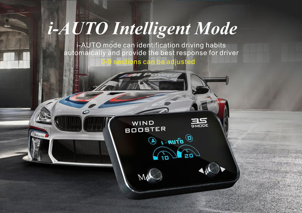 WINDBOOSTER 3S OBD Acceleration Performance Throttle Controller & Pedal Remap - Utilising Chip Tuning / Electronic Engine Tuning - Econ / Sport / Sport+ / Race Modes - OLED Display