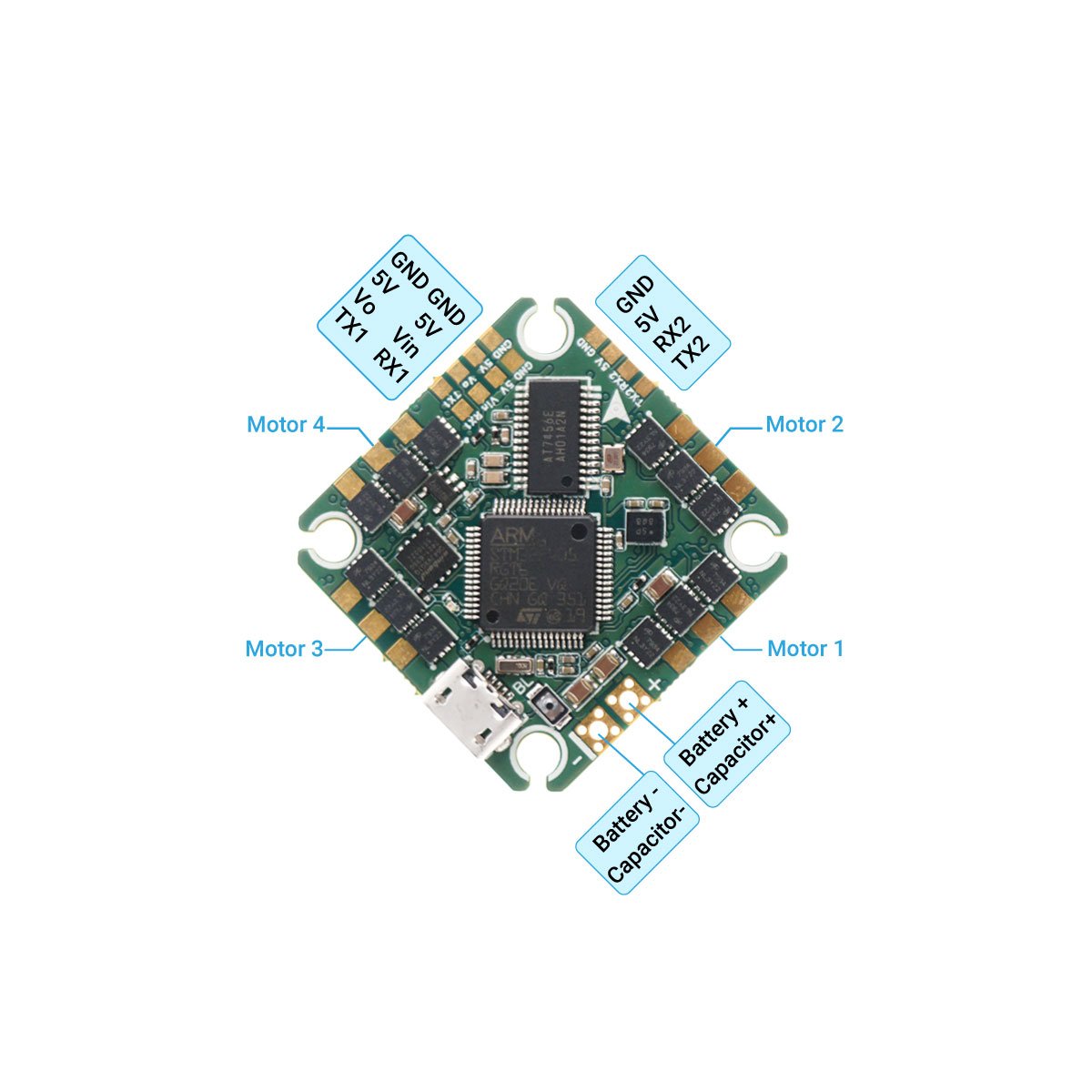 TuneRC Poly F405 20A AIO Flight Controller V1.2 for 2S-4S Toothpick & Cinewhoop Drones