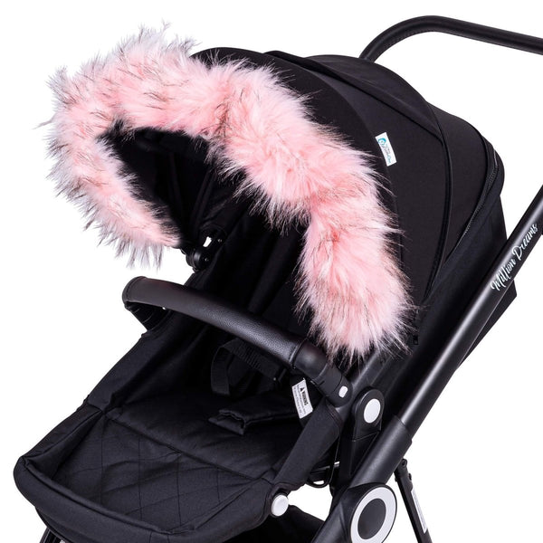 Pram Fur Hood Trim Attachment for Pushchair