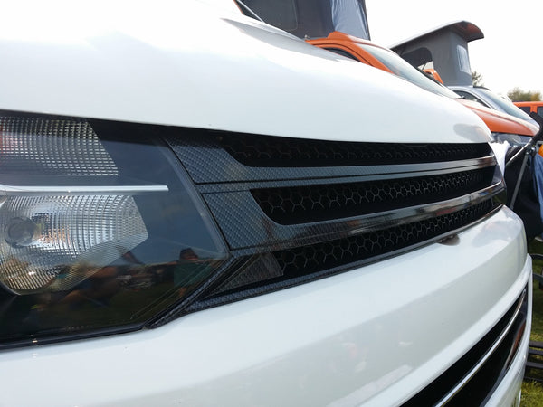 For VW T5.1 Dark Carbon Badgeless Grille *Clearance* [B Grade] | Van-X