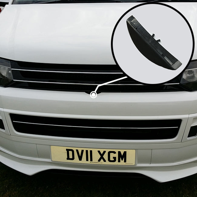 For VW Volkswagen T5.1 Front Badgeless Grille – Gloss Piano Black Finish | Van-X