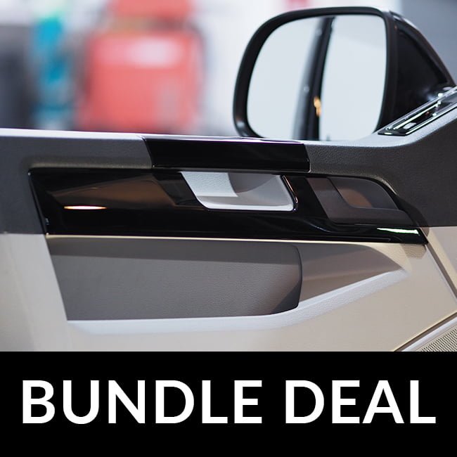For VW T6 Transporter Comfort Dash Styling Door Card Trim + Grab Handle Bundle Painted and Ready to Fit