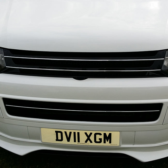 For VW Volkswagen T5.1 Front Badgeless Grille B-Grade – Gloss Piano Black Finish | Van-X - Clearance