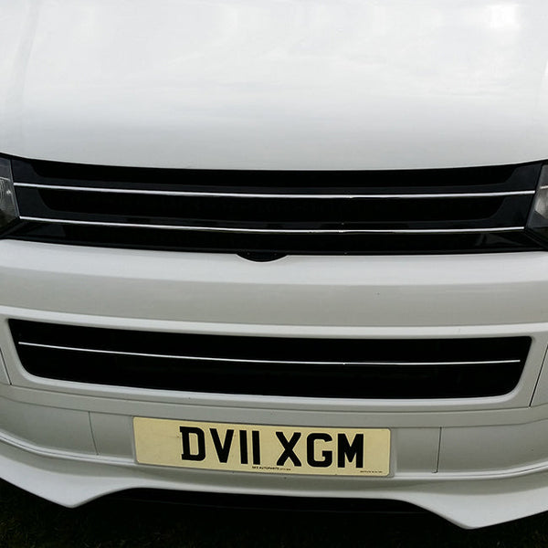 For VW Volkswagen T5.1 Front Badgeless Grille – Gloss Piano Black Finish | Van-X