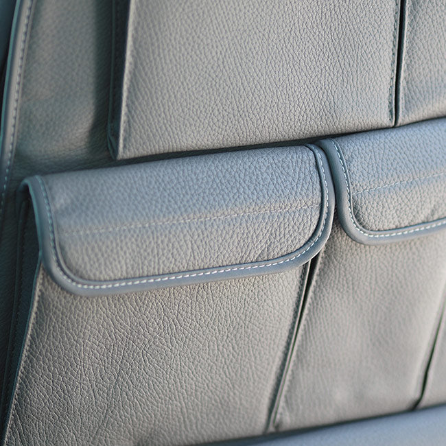 For VW T5 & T5.1 Transporter Campervan Single/Captain’s Seat Leatherette Back Seat Organizer – Van Storage Accessory