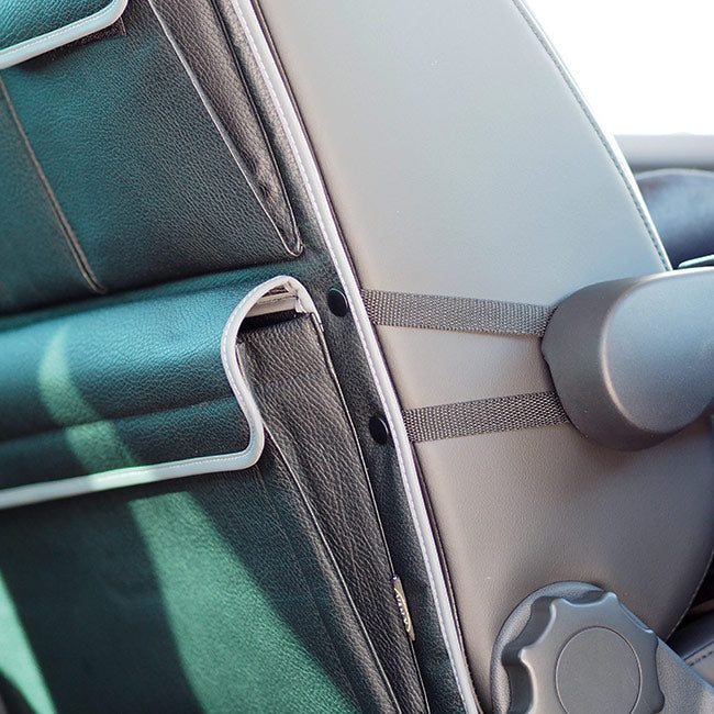 For VW T5 & T5.1 Transporter Campervan Single/Captain’s Seat Leatherette Back Seat Organizer – Van Storage Accessory