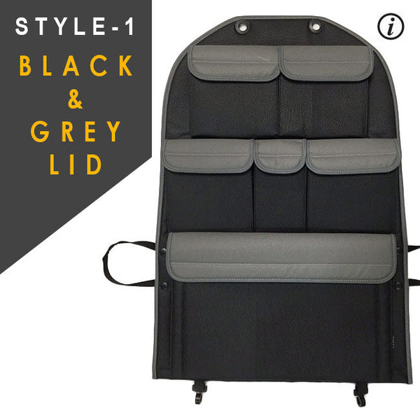 For VW T5 & T5.1 Transporter Campervan Single/Captain’s Seat Leatherette Back Seat Organizer – Van Storage Accessory