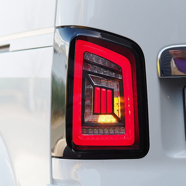 For VW T5.1 Transporter MK3.1 Van Barndoor LED Rear Lights Clear Ideal LED Full Frame Led Light- Bar