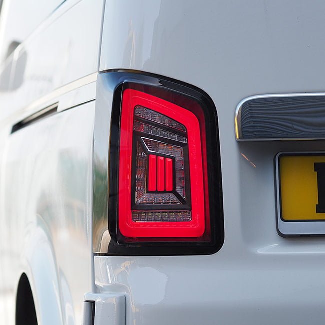 For VW T5.1 Transporter MK3.1 Van Barndoor LED Rear Lights Clear Ideal LED Full Frame Led Light- Bar