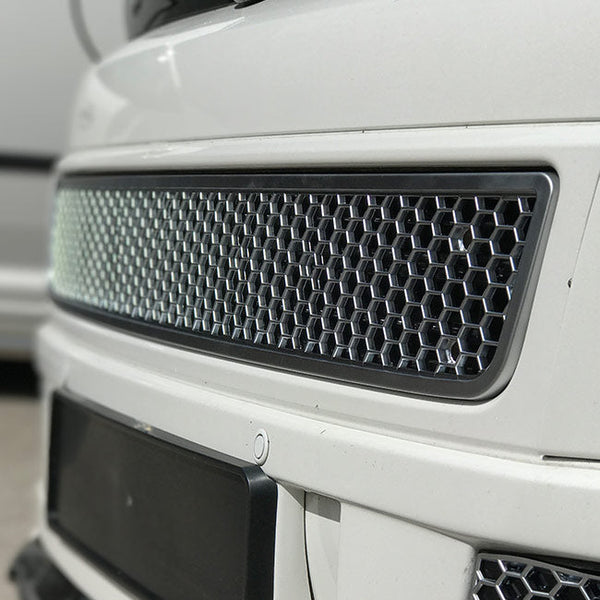 For VW T5.1 Front Mesh Honeycomb Bumper (Matte Chrome) Painted and Ready to Fit