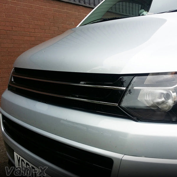For VW Volkswagen T5.1 Front Badgeless Grille B-Grade – Gloss Piano Black Finish | Van-X - Clearance
