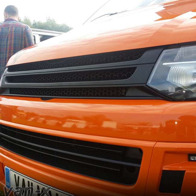 For VW T5.1 Transporter Matte Black Badgeless Grille *Clearance* [B Grade] | Van-X