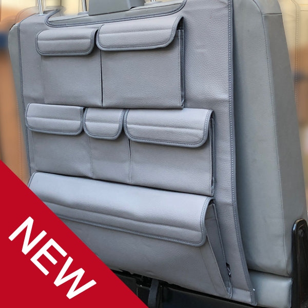 For VW T6 & T6.1 Transporter Double Seat Back Organiser – Premium Leatherette Storage Solution