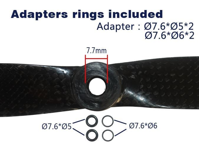 10x50 Propeller Set Carbon Fibre