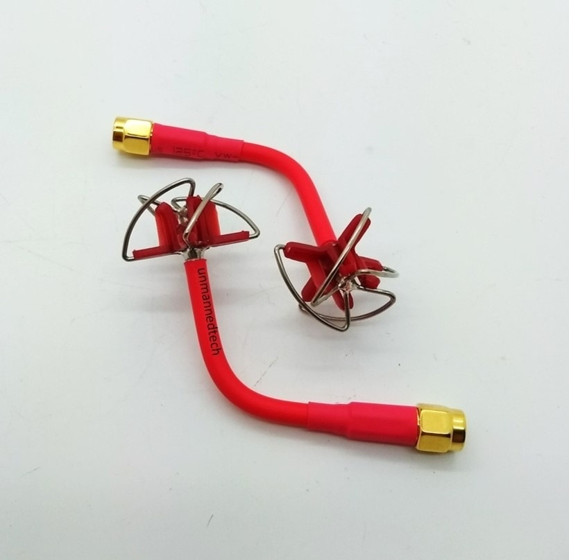 4-Lobe Cloverleaf Antenna SMA, RHCP (Red)