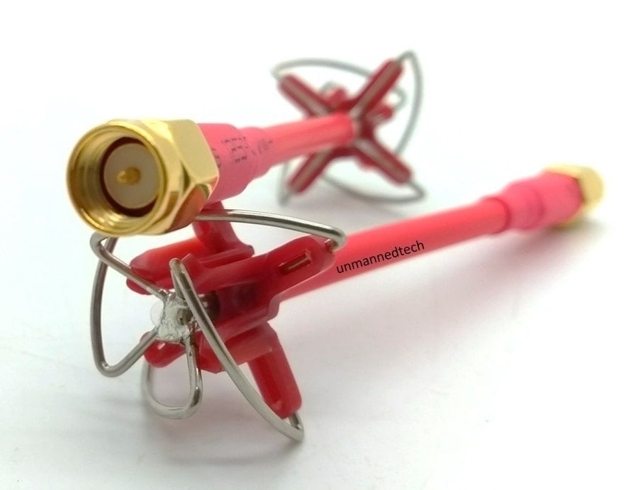 4-Lobe Cloverleaf Antenna SMA, RHCP (Red)