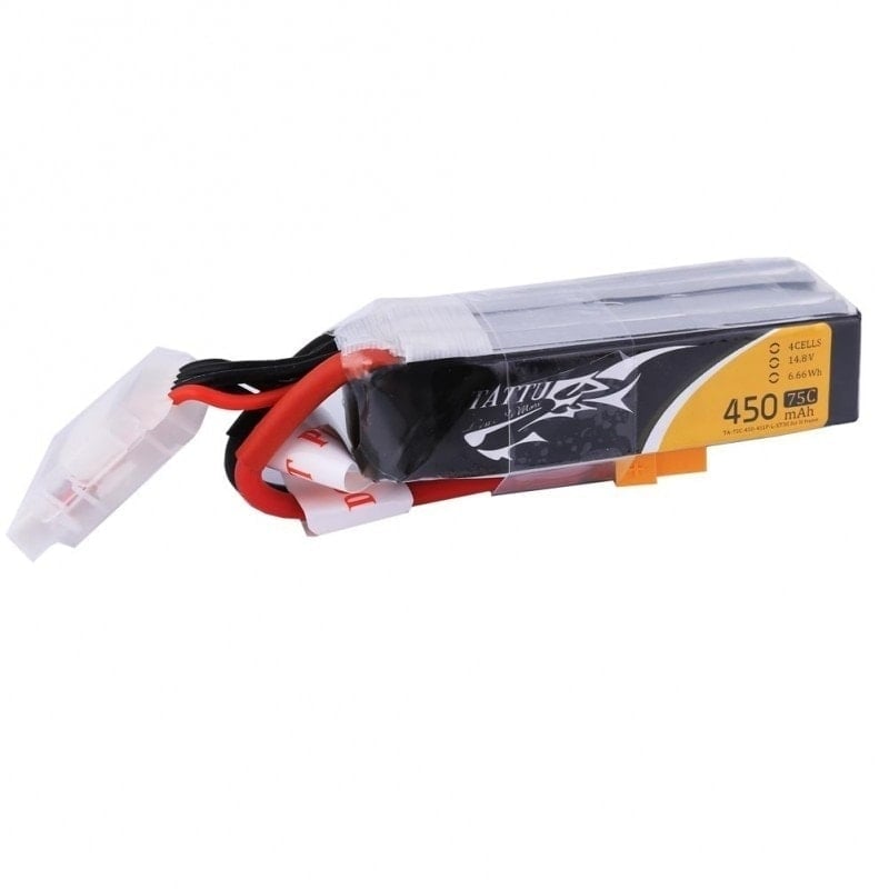TATTU 450mAh 14.8V 75C 4S1P Lipo Battery Pack-Long Size for H Frame