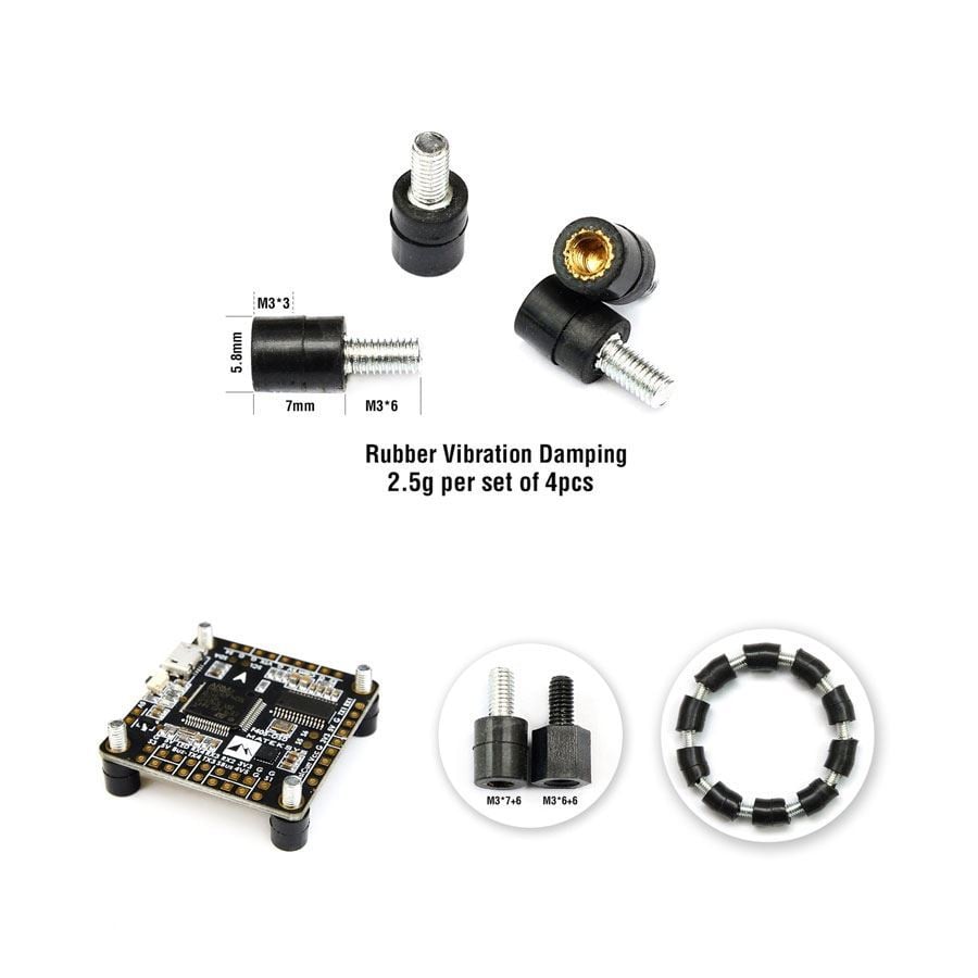 Matek Rubber Vibration Damping M3x4  Standoff (4pcs)