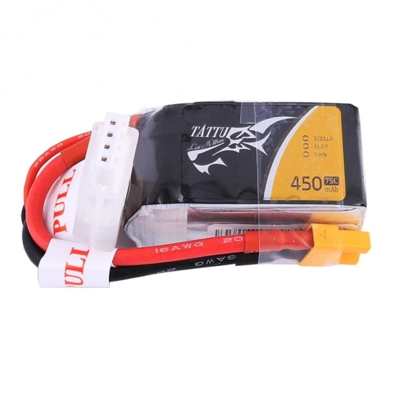 Tattu 450mAh 11.1V 75C 3S1P Lipo Battery Pack