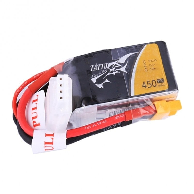 Tattu 450mAh 11.1V 75C 3S1P Lipo Battery Pack