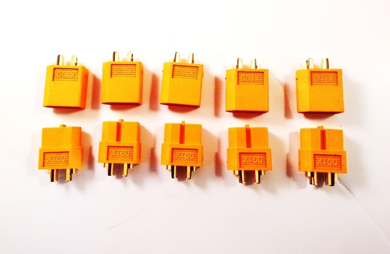 XT60 Connectors Yellow/Black (Pack of 10)
