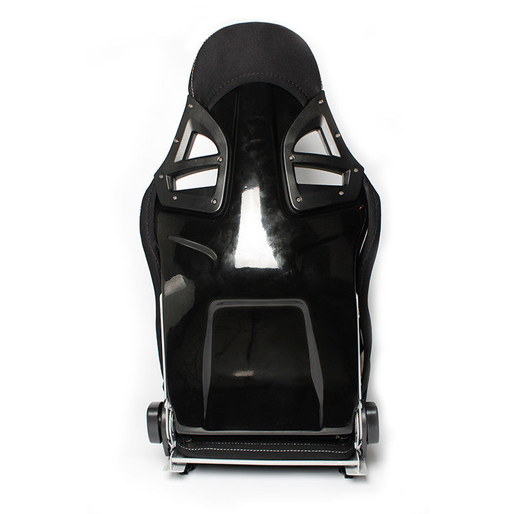 EDY SINGLE (x1) Universal Porsche GT3 GT4 Motorsports Style Car Sports Bucket Seat Black Reclining Hard Back Bucket Seats Dual Slider Easy Installation For Racing Car / Sim / 4x4 / Van / Camper