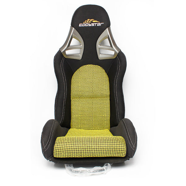 EDY SINGLE (x1) Universal Porsche GT3 GT4 Motorsports Style Car Sports Bucket Seat Black Reclining Hard Back Bucket Seats Dual Slider Easy Installation For Racing Car / Sim / 4x4 / Van / Camper