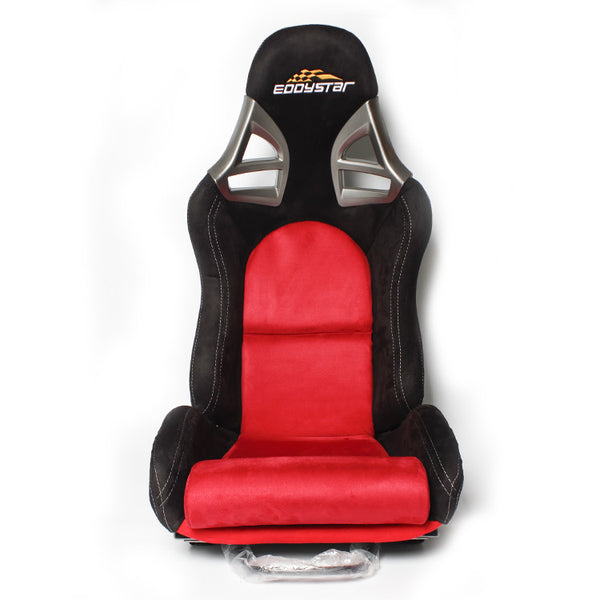 EDY SINGLE (x1) Universal Porsche GT3 GT4 Motorsports Style Car Sports Bucket Seat Alcantara Black / Red / Green Reclining Hard Back Bucket Seats Dual Slider Easy Installation For Racing Car / Sim / 4x4 / Van / Camper