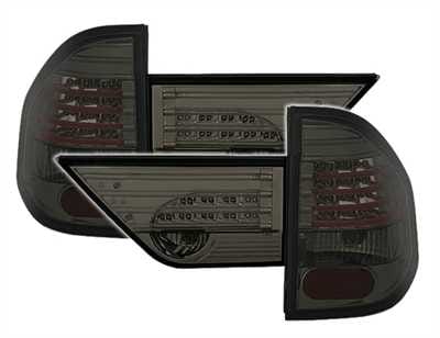Pair LED DRL Lightbar Taillights Rear Lights BMW E83 X3 black smoke crystal