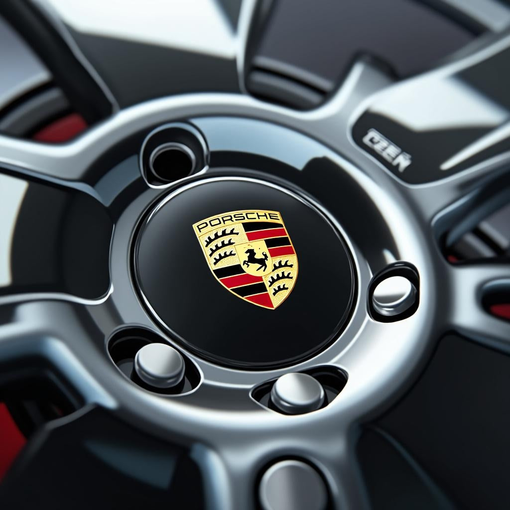 Porsche Wheel Centre Caps- Black & Gold