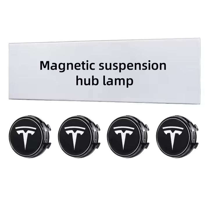 4pcs 56mm Hub Light For Tesla model Y X 3 S Car Wheel Caps Light Center Cover Lighting Cap Floating Illumination LED decorate