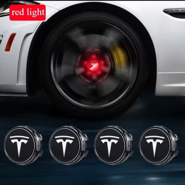 4pcs 56mm Hub Light For Tesla model Y X 3 S Car Wheel Caps Light Center Cover Lighting Cap Floating Illumination LED decorate