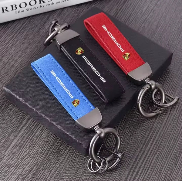 Car Keychain Key Rings Pendant Chain Gifts For Porsche Panamera Cayenne Taycan 911 718 Macan Carrera-GT 928 968 Auto Accessories