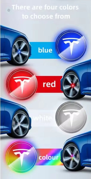 4pcs 56mm Hub Light For Tesla model Y X 3 S Car Wheel Caps Light Center Cover Lighting Cap Floating Illumination LED decorate