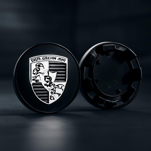 Porsche Wheel Centre Caps -  Black
