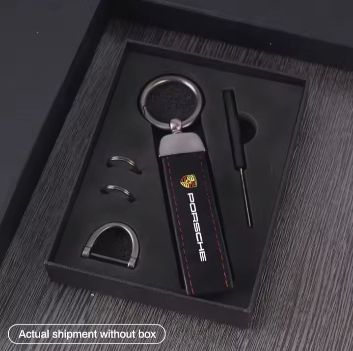 Car Keychain Key Rings Pendant Chain Gifts For Porsche Panamera Cayenne Taycan 911 718 Macan Carrera-GT 928 968 Auto Accessories