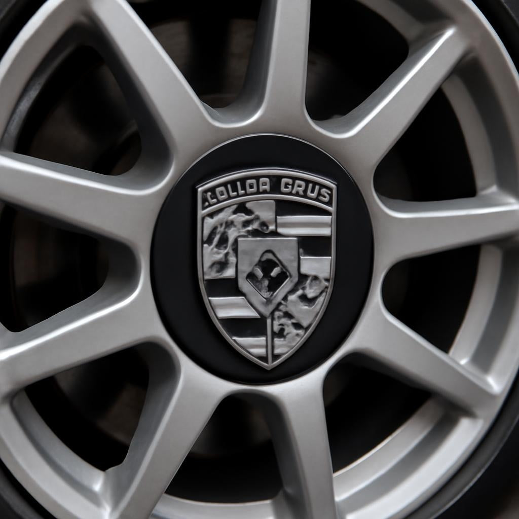 Porsche Wheel Centre Caps -  Black