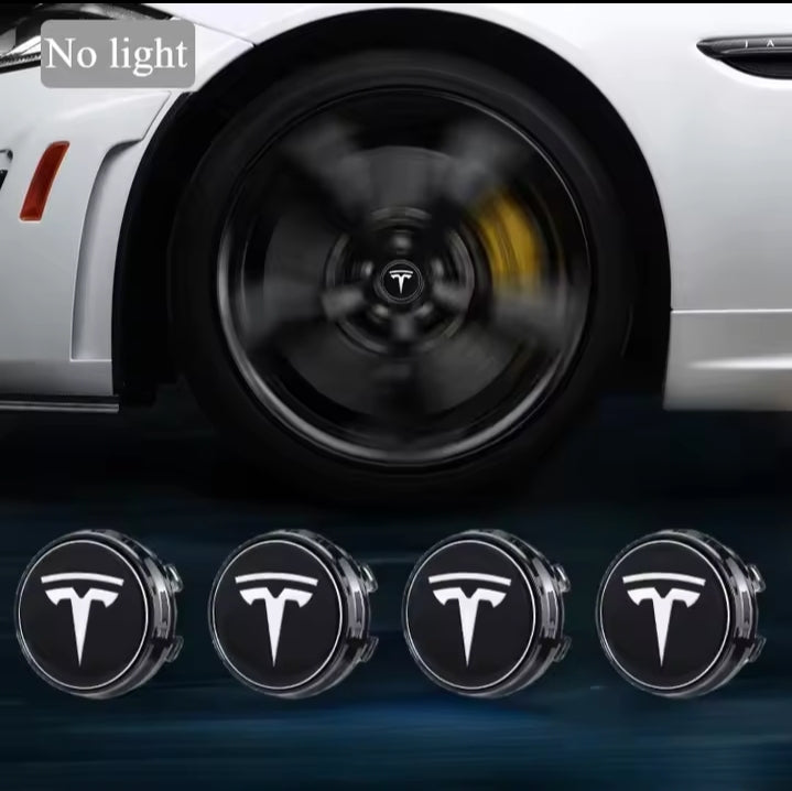 4pcs 56mm Hub Light For Tesla model Y X 3 S Car Wheel Caps Light Center Cover Lighting Cap Floating Illumination LED decorate
