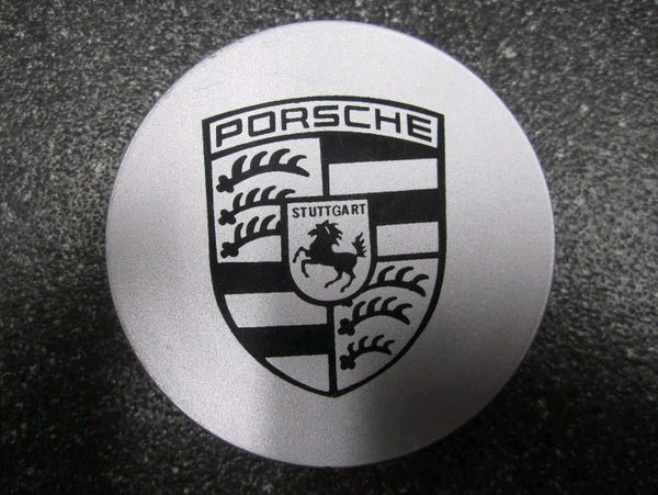 Porsche Rim Centre Caps (Set of 4) - Silver & Black
