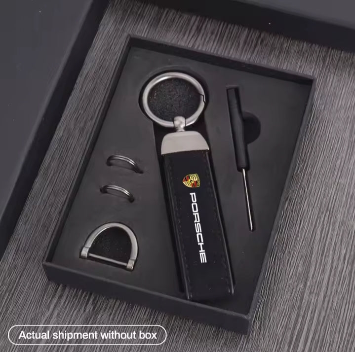 Car Keychain Key Rings Pendant Chain Gifts For Porsche Panamera Cayenne Taycan 911 718 Macan Carrera-GT 928 968 Auto Accessories