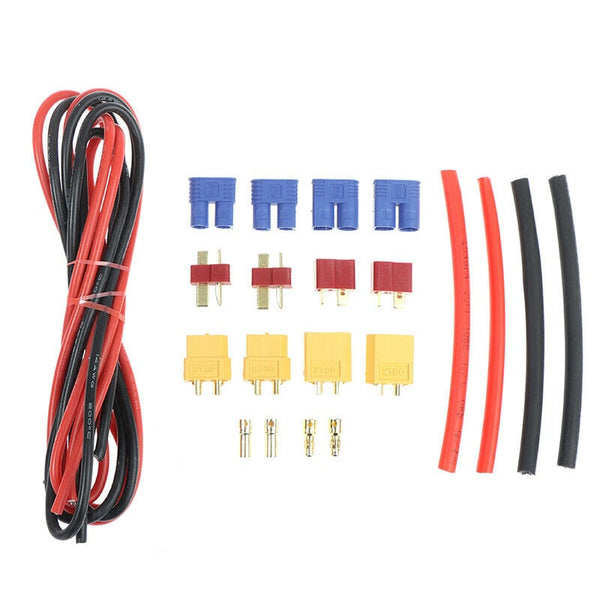 Battery Connector Set (T-plug, EC3, XT60) w/ Silicone Wire and Heat Shrink