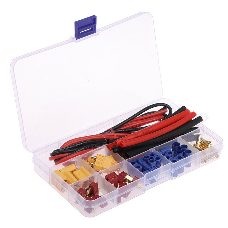 Battery Connector Set (T-plug, EC3, XT60) w/ Silicone Wire and Heat Shrink
